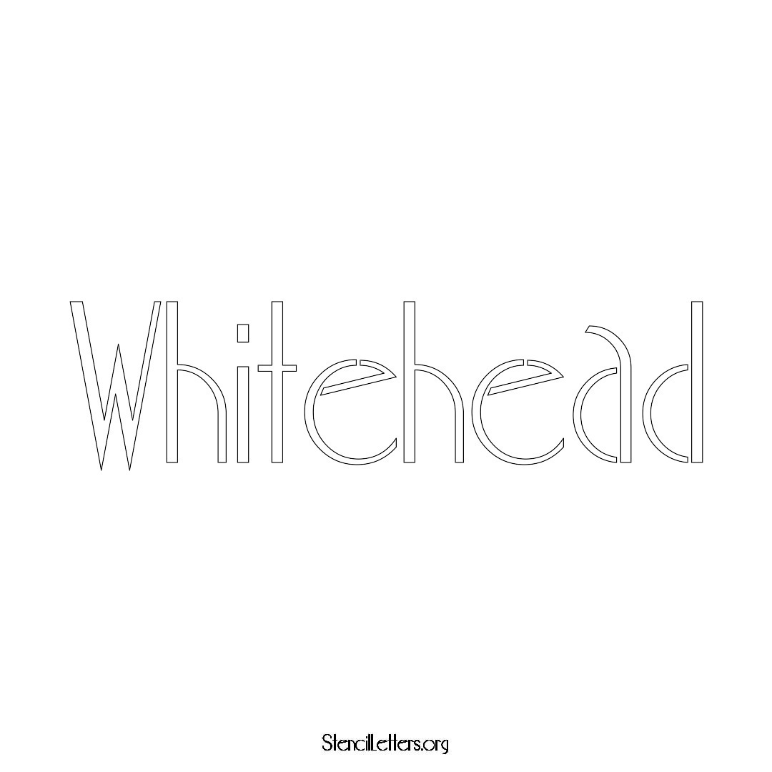 Whitehead name stencil in Art Deco Lettering