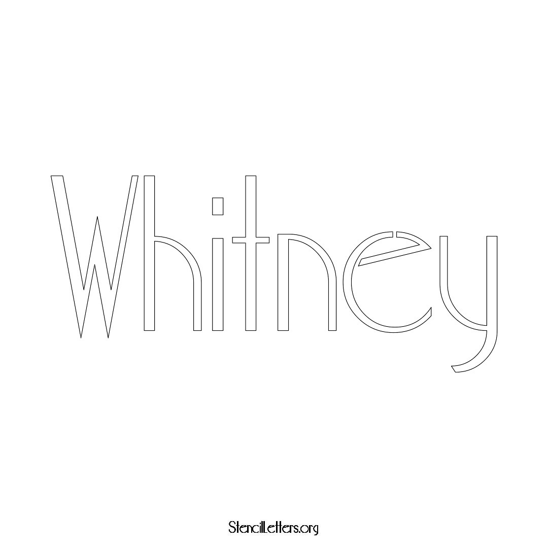 Whitney name stencil in Art Deco Lettering