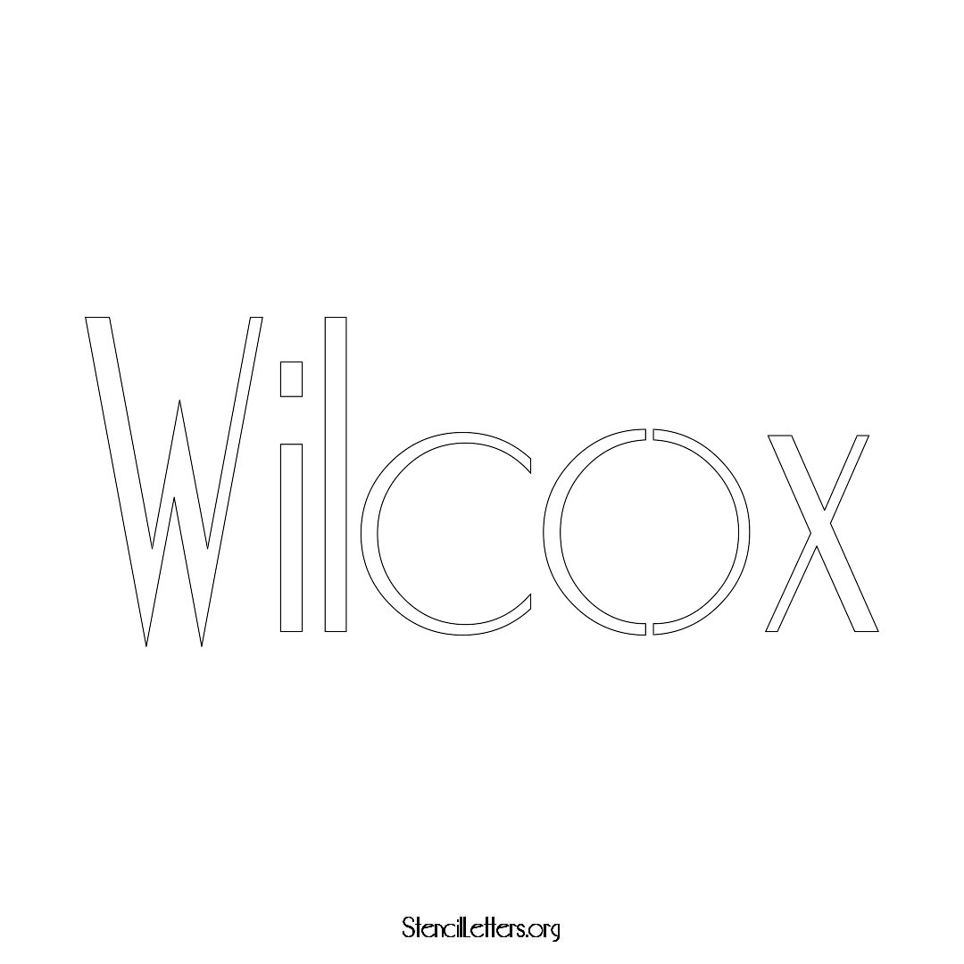 Wilcox name stencil in Art Deco Lettering
