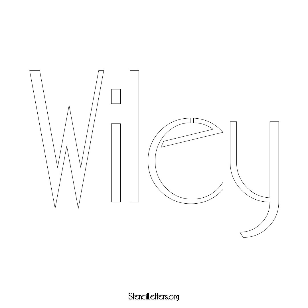 Wiley name stencil in Art Deco Lettering