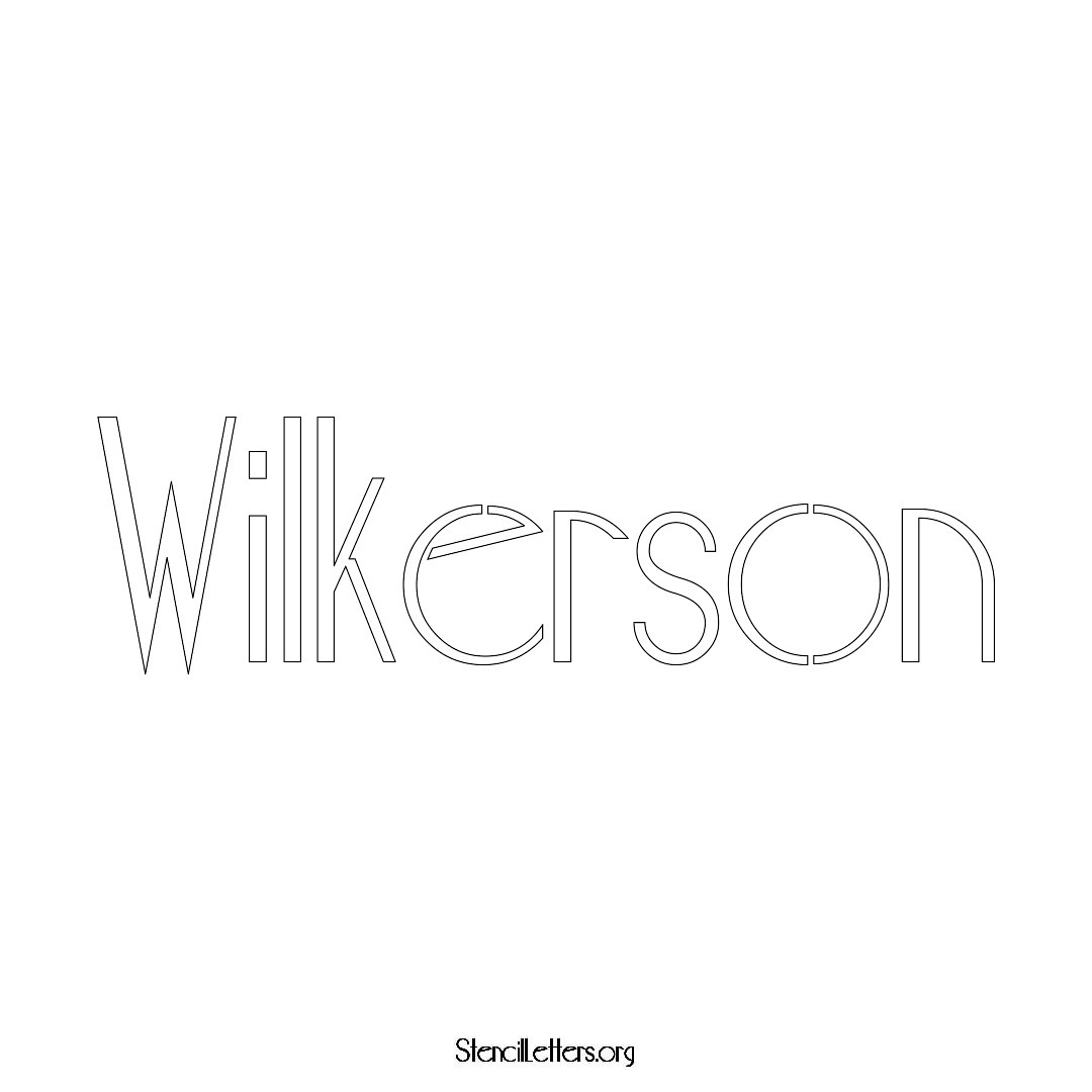 Wilkerson name stencil in Art Deco Lettering