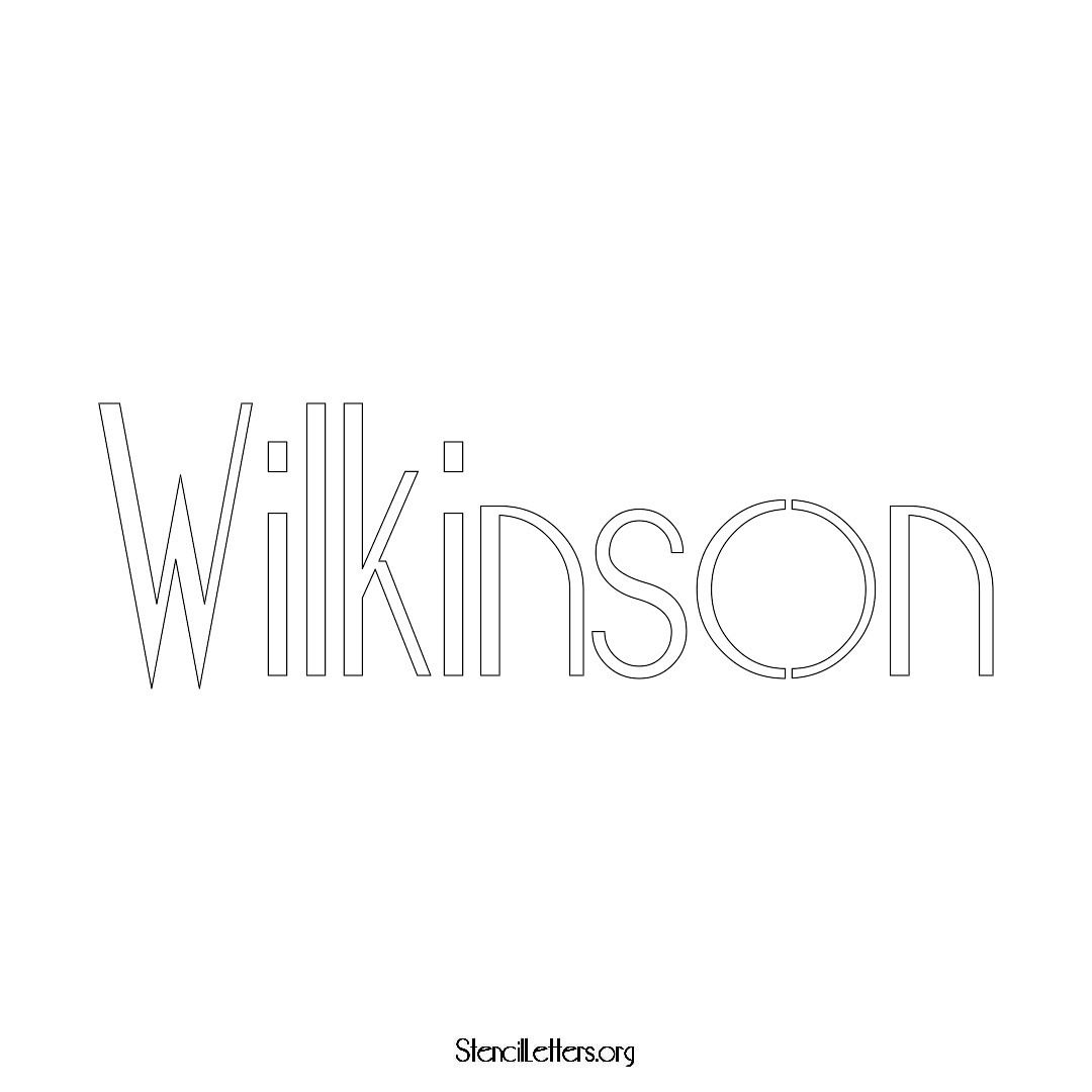 Wilkinson name stencil in Art Deco Lettering
