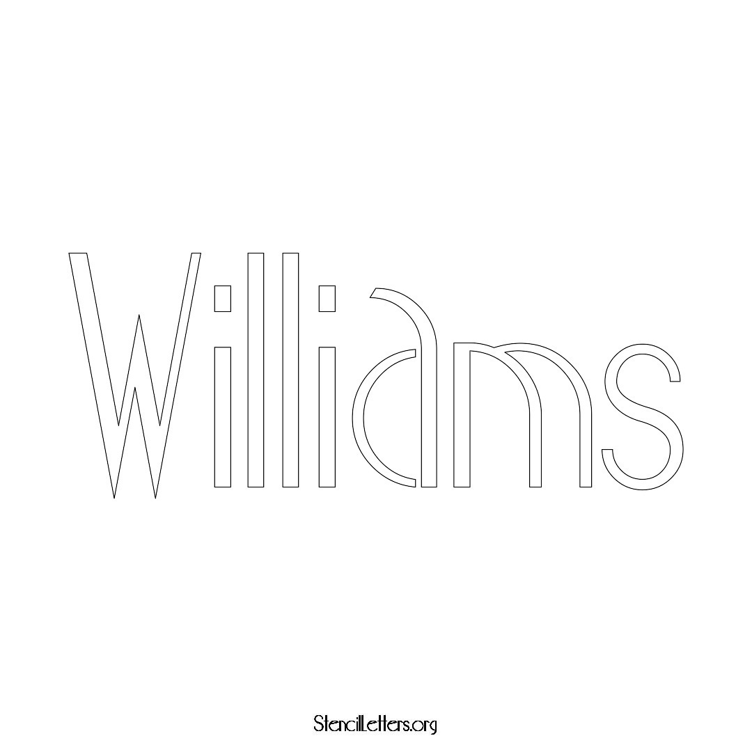 Williams name stencil in Art Deco Lettering