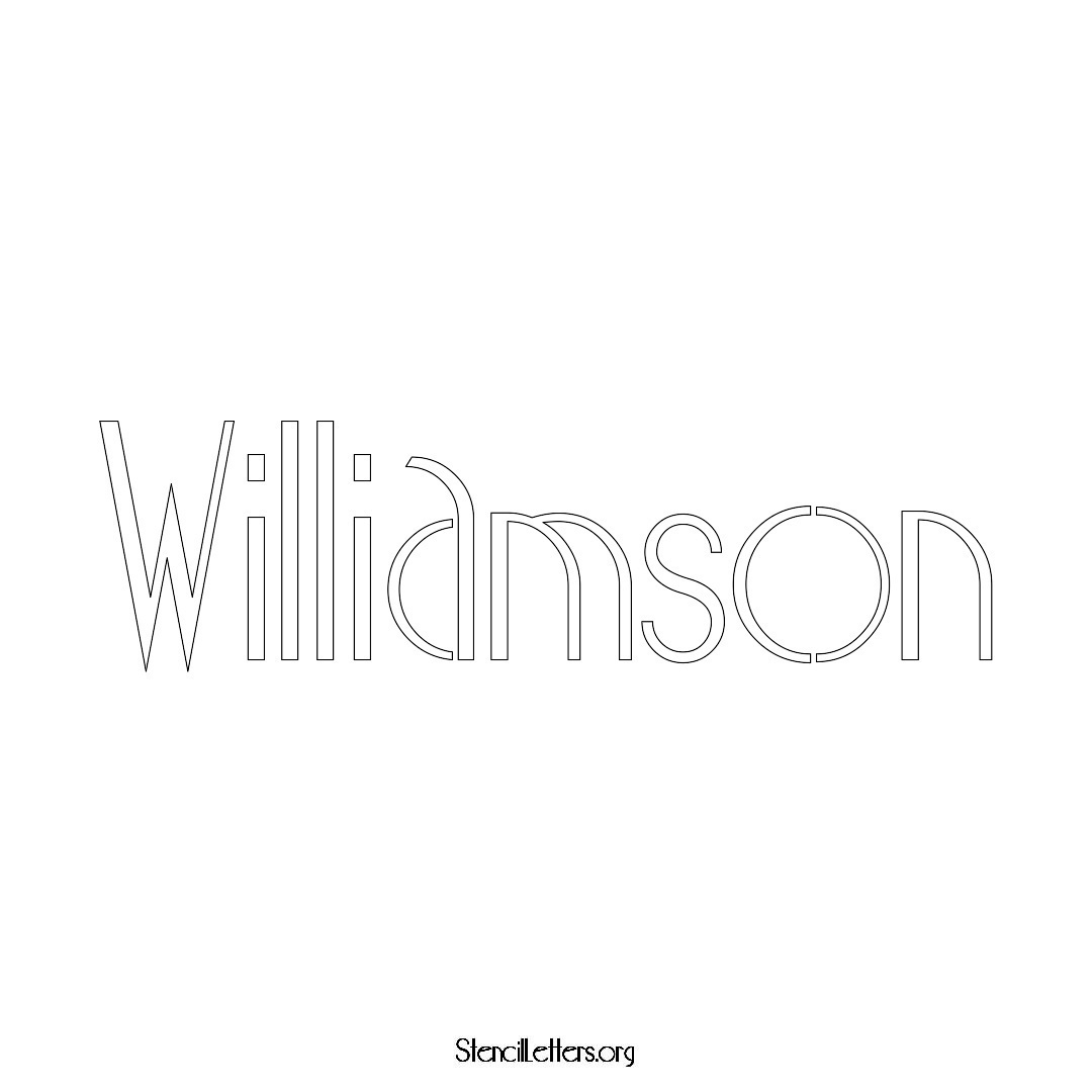 Williamson name stencil in Art Deco Lettering