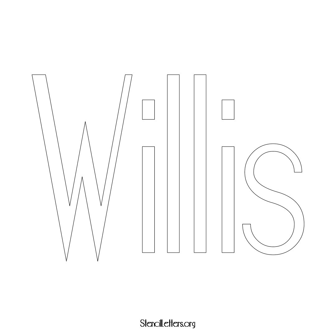 Willis name stencil in Art Deco Lettering