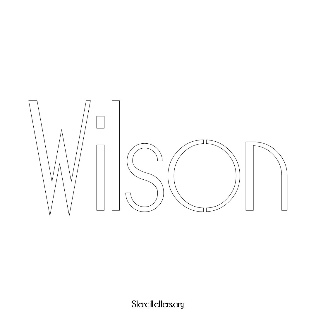 Wilson name stencil in Art Deco Lettering