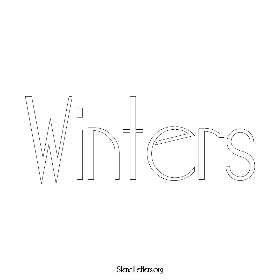 Winters name stencil in Art Deco Lettering