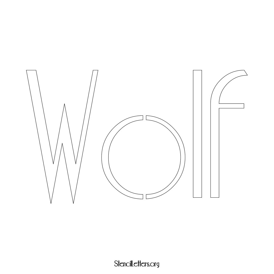 Wolf name stencil in Art Deco Lettering
