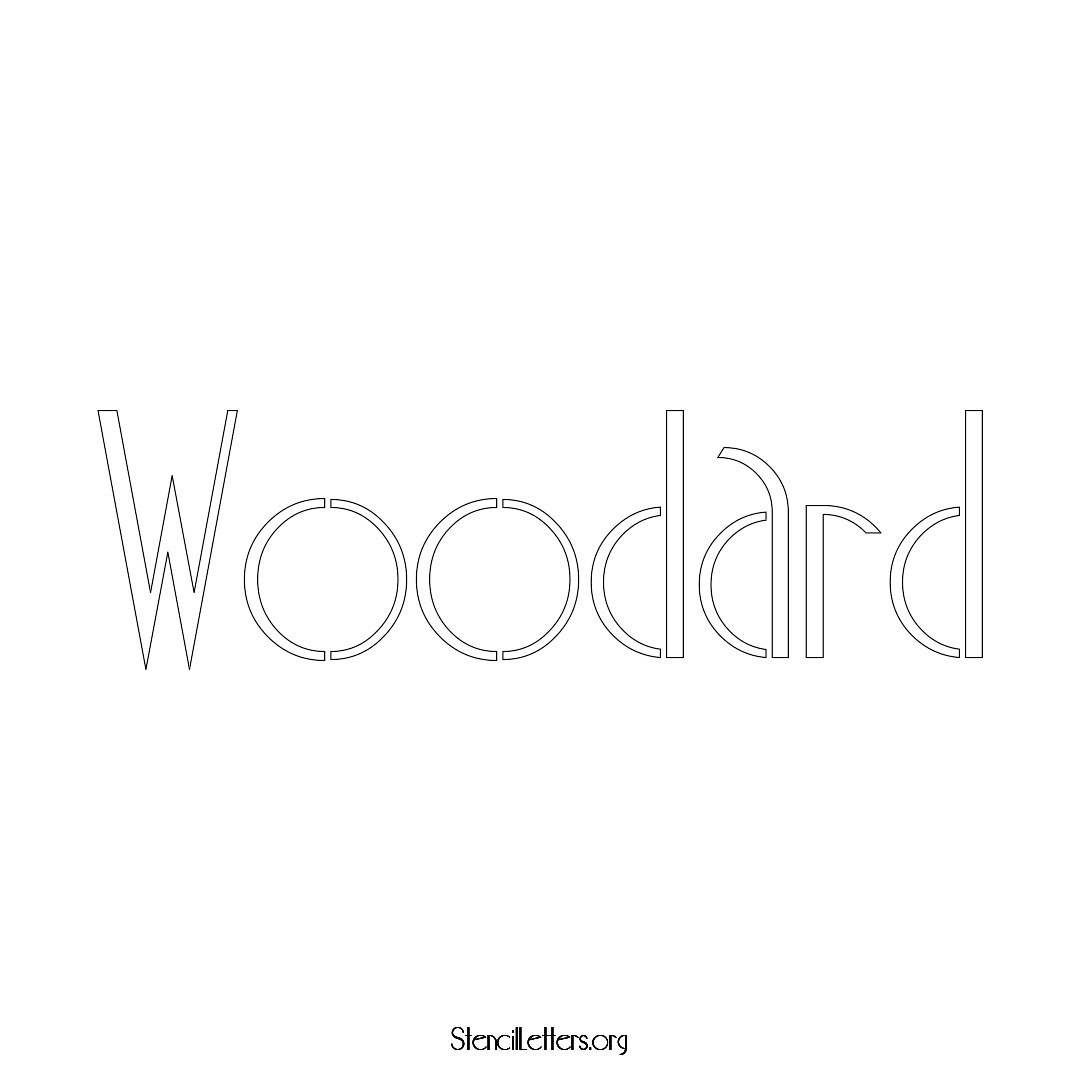 Woodard name stencil in Art Deco Lettering