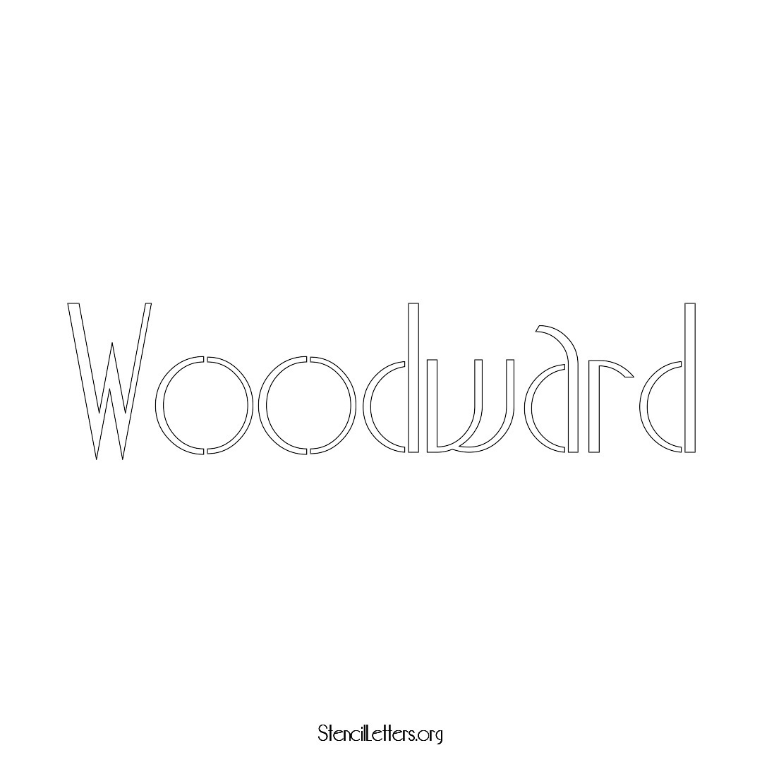 Woodward name stencil in Art Deco Lettering