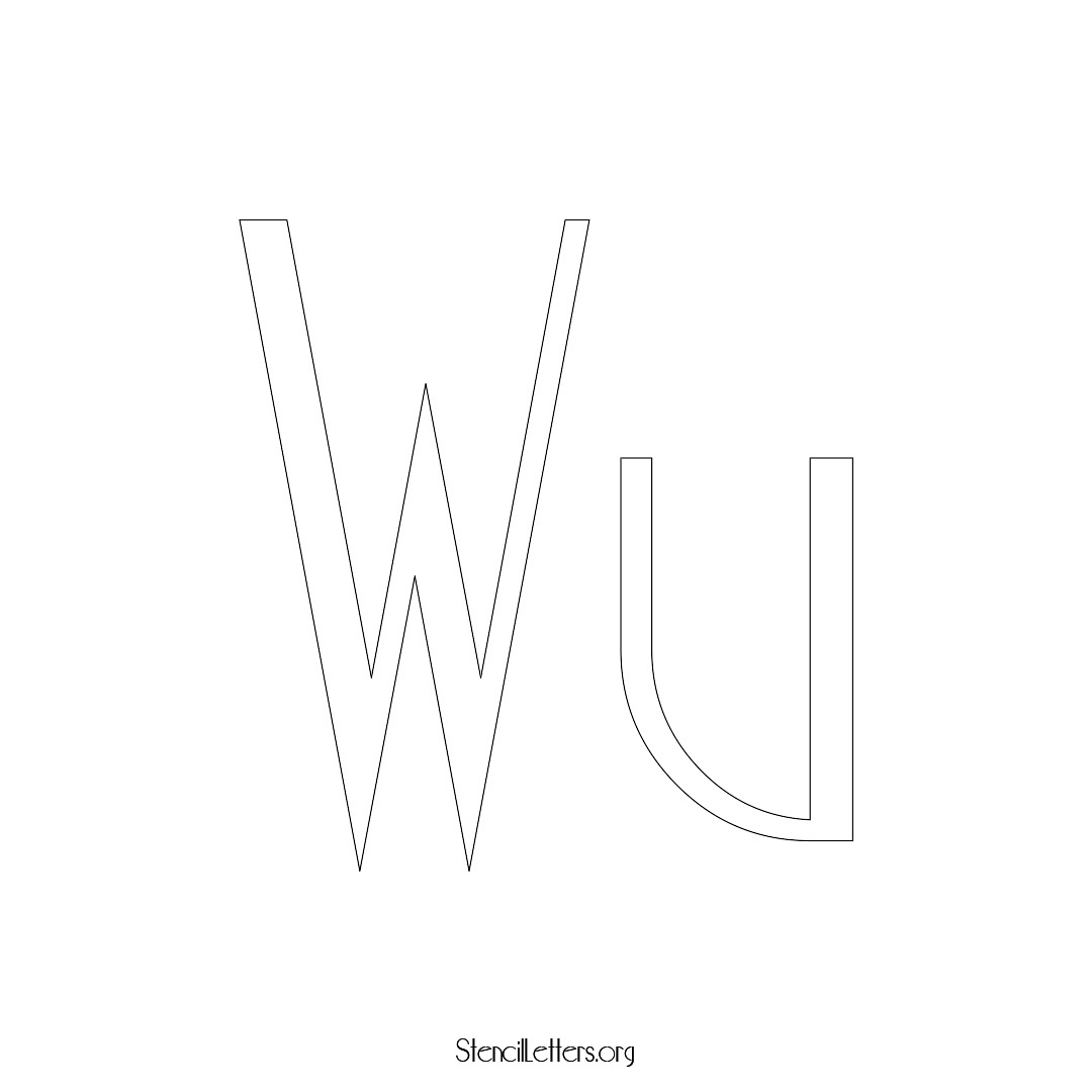 Wu name stencil in Art Deco Lettering