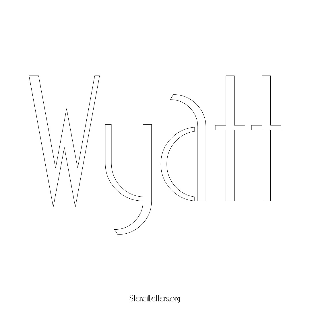 Wyatt name stencil in Art Deco Lettering