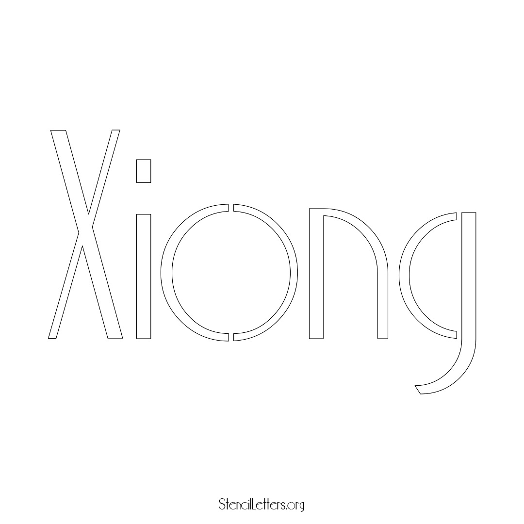 Xiong name stencil in Art Deco Lettering