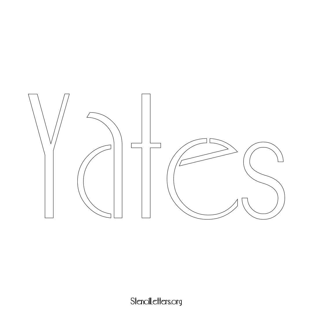 Yates name stencil in Art Deco Lettering