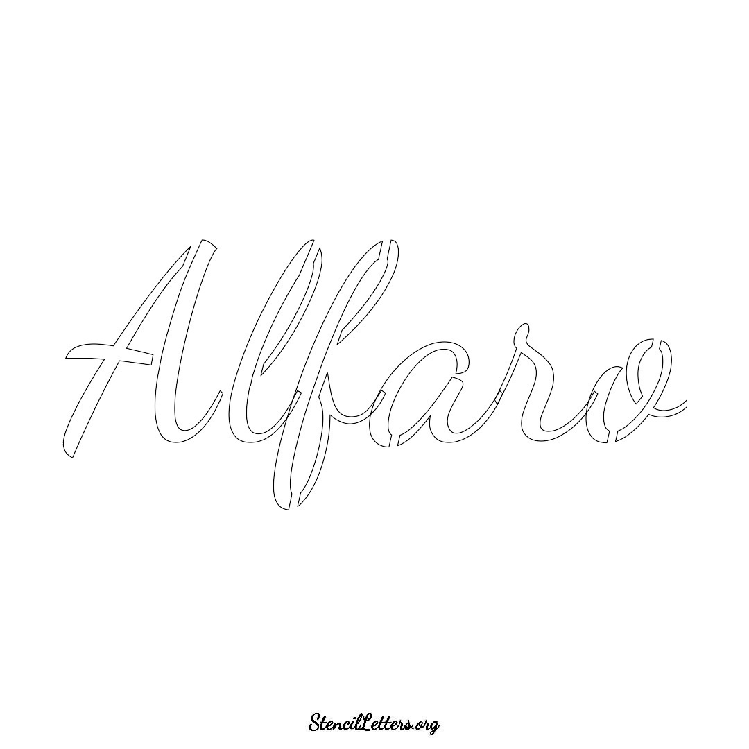 Alfaro name stencil in Cursive Script Lettering