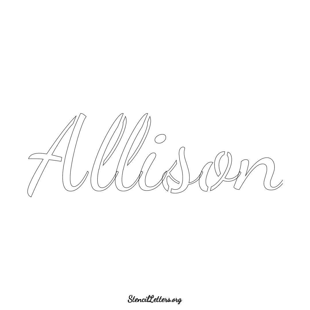 Allison name stencil in Cursive Script Lettering