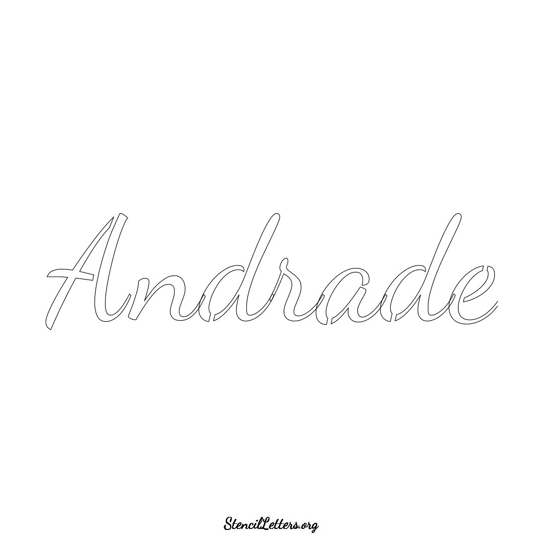 Andrade name stencil in Cursive Script Lettering