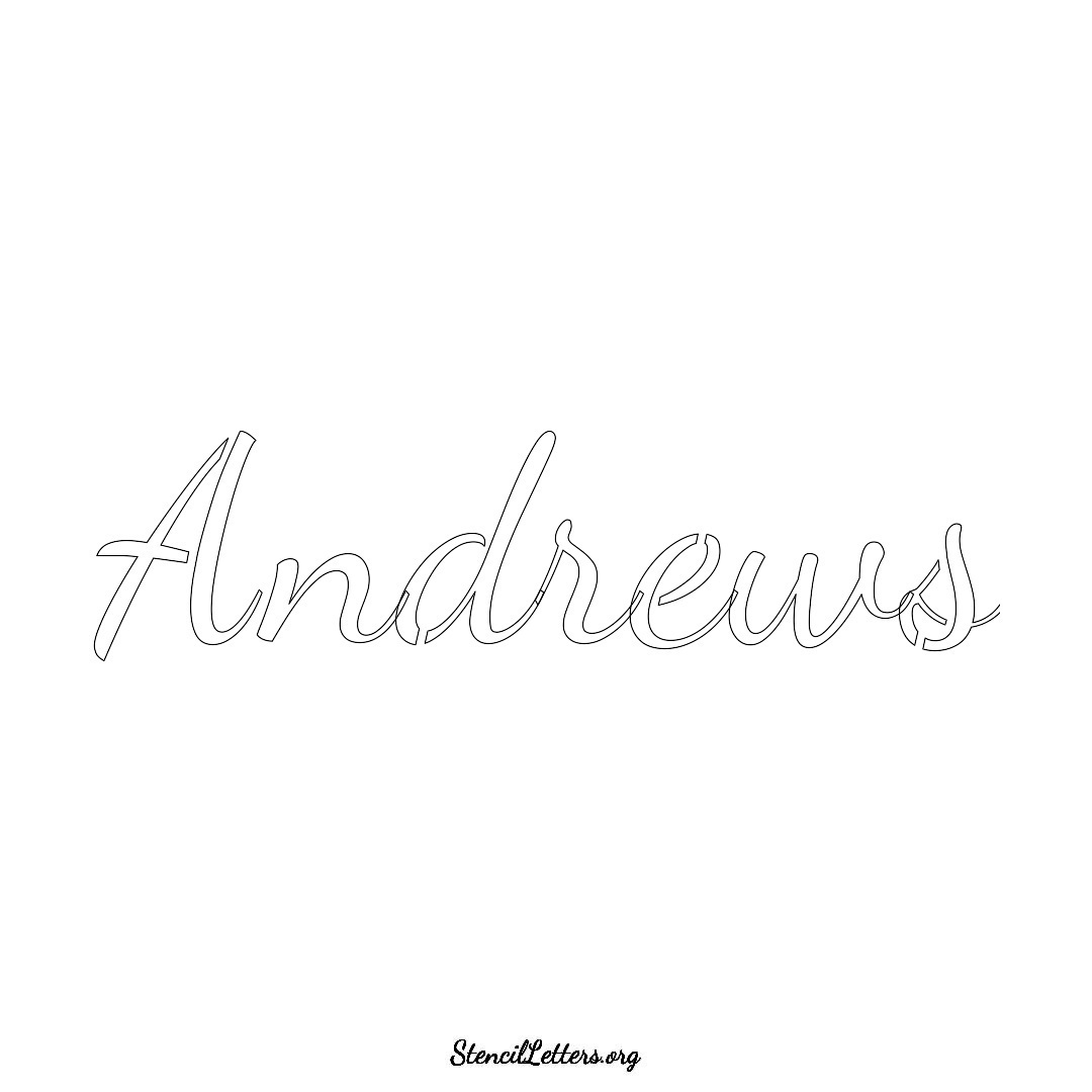 Andrews name stencil in Cursive Script Lettering