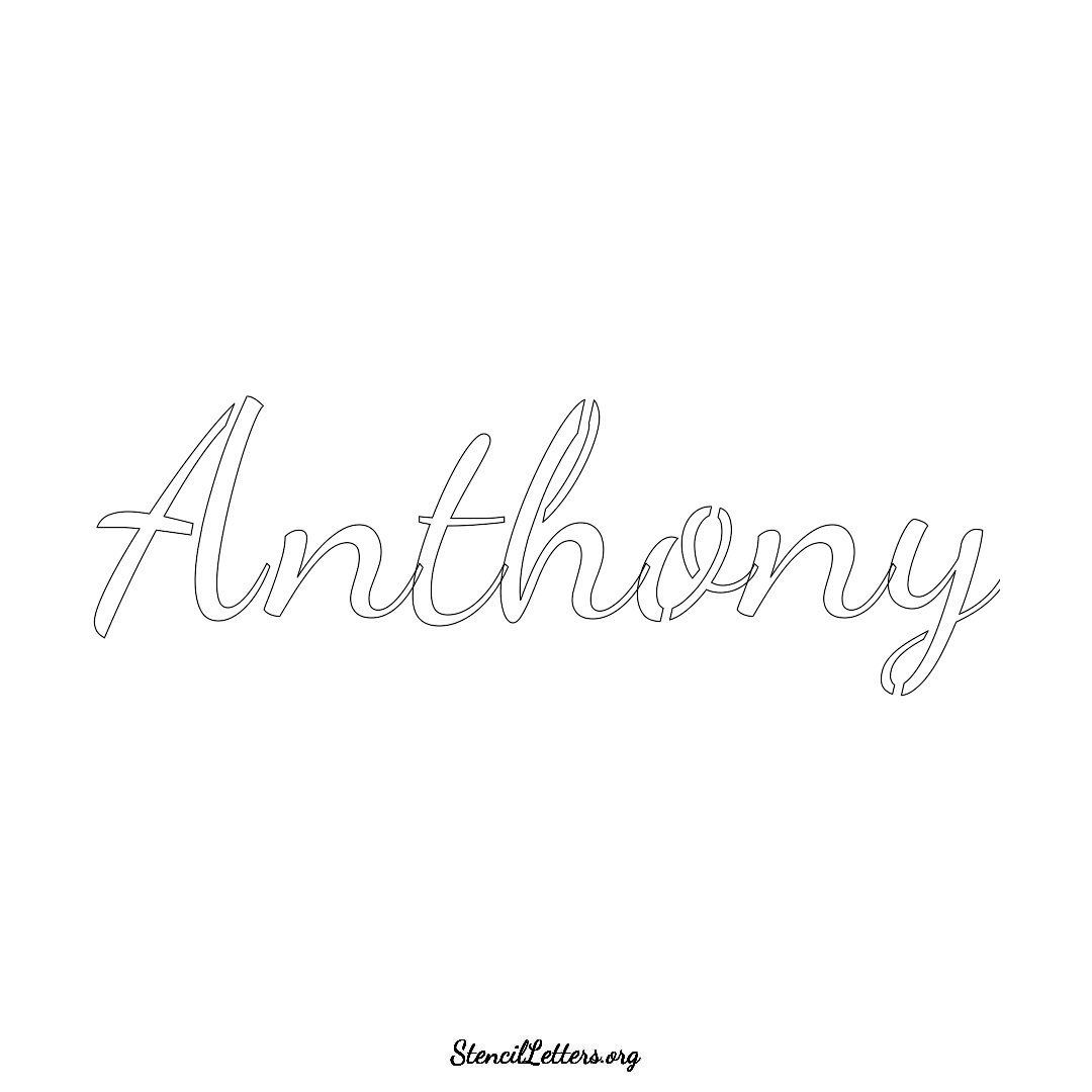 Anthony name stencil in Cursive Script Lettering