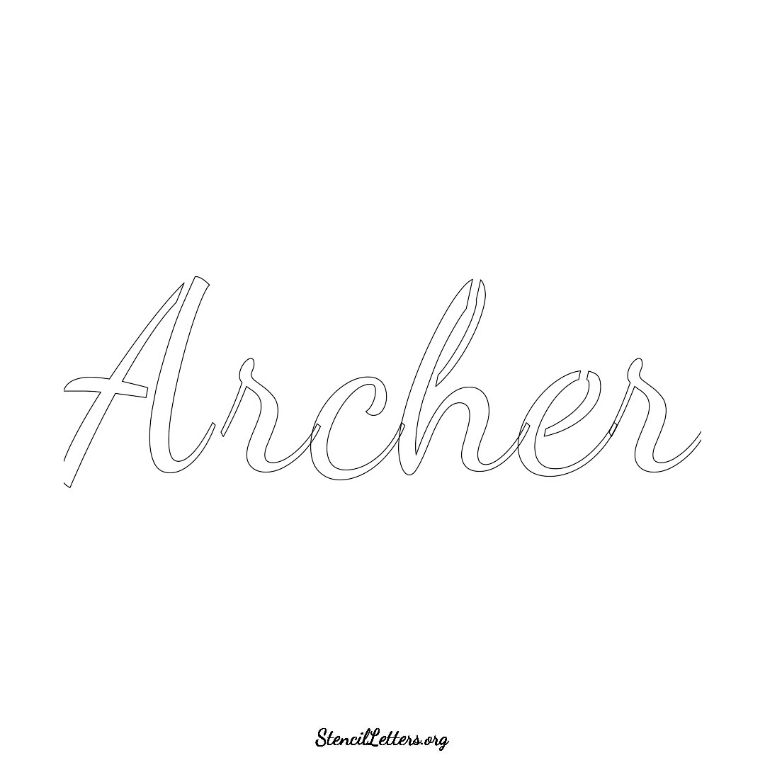 Archer name stencil in Cursive Script Lettering