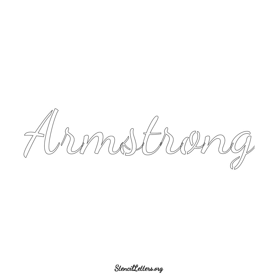 Armstrong name stencil in Cursive Script Lettering