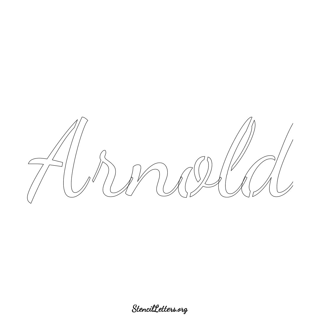 Arnold name stencil in Cursive Script Lettering