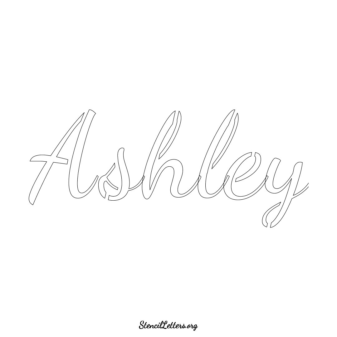 Ashley name stencil in Cursive Script Lettering