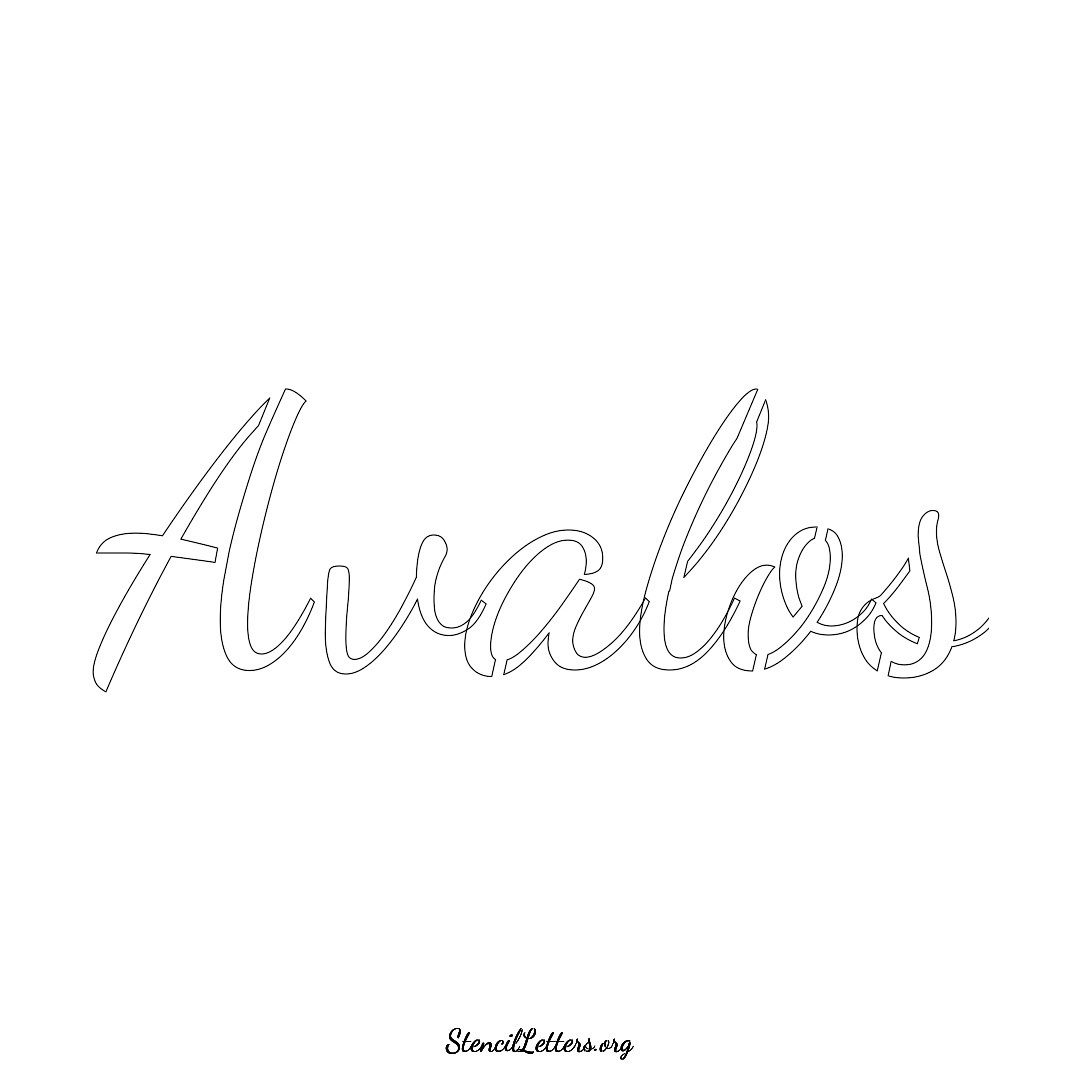 Avalos name stencil in Cursive Script Lettering