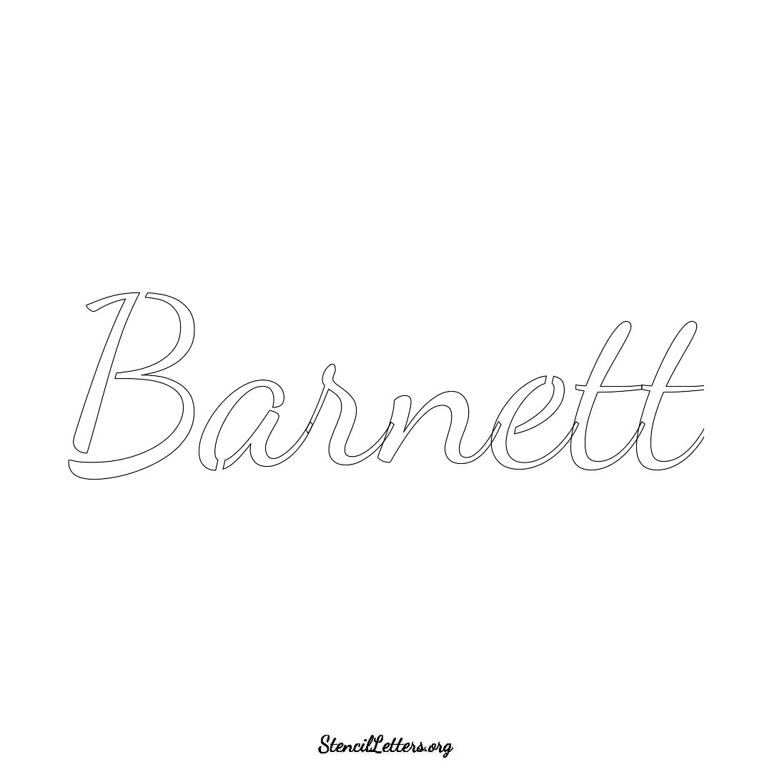 Barnett name stencil in Cursive Script Lettering
