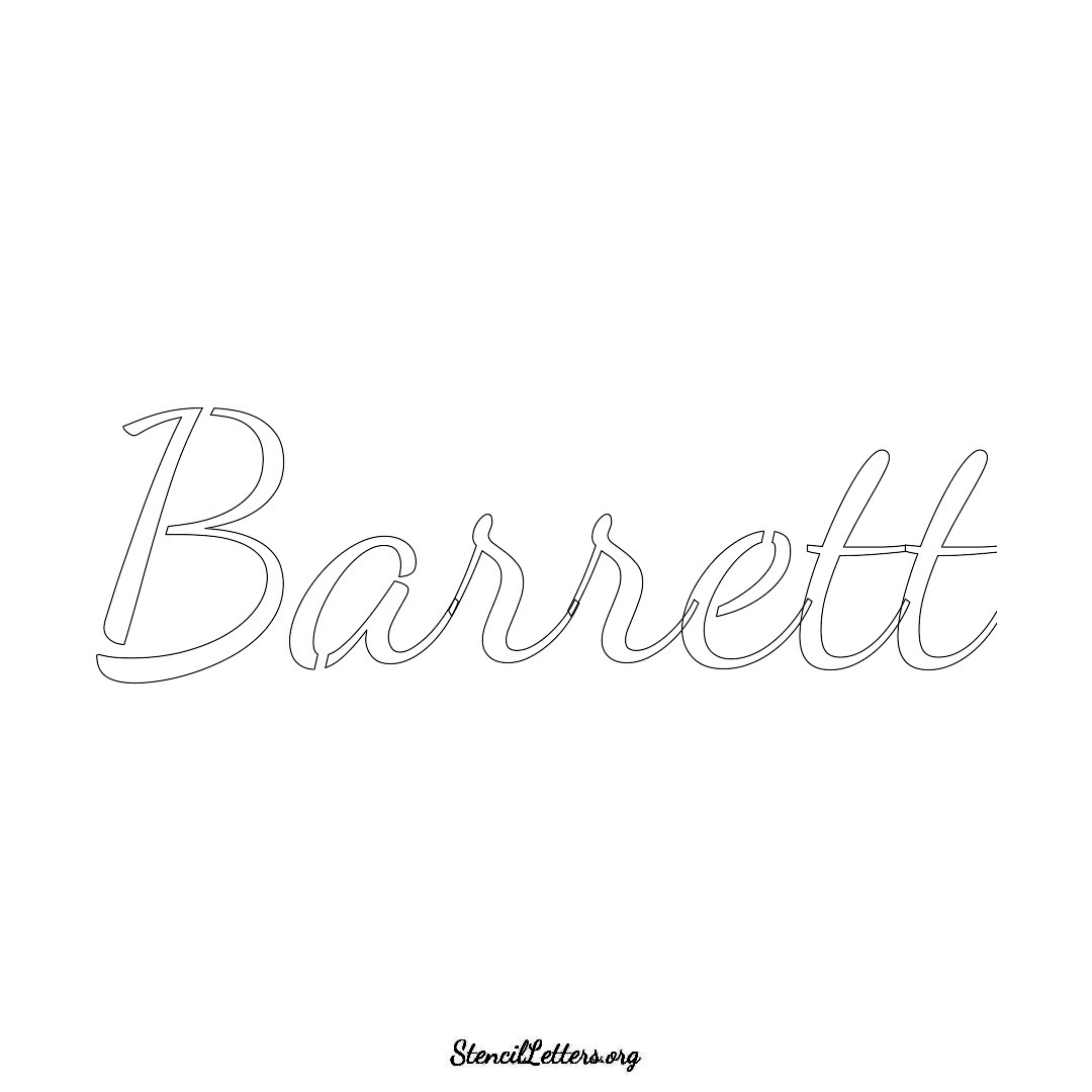 Barrett name stencil in Cursive Script Lettering