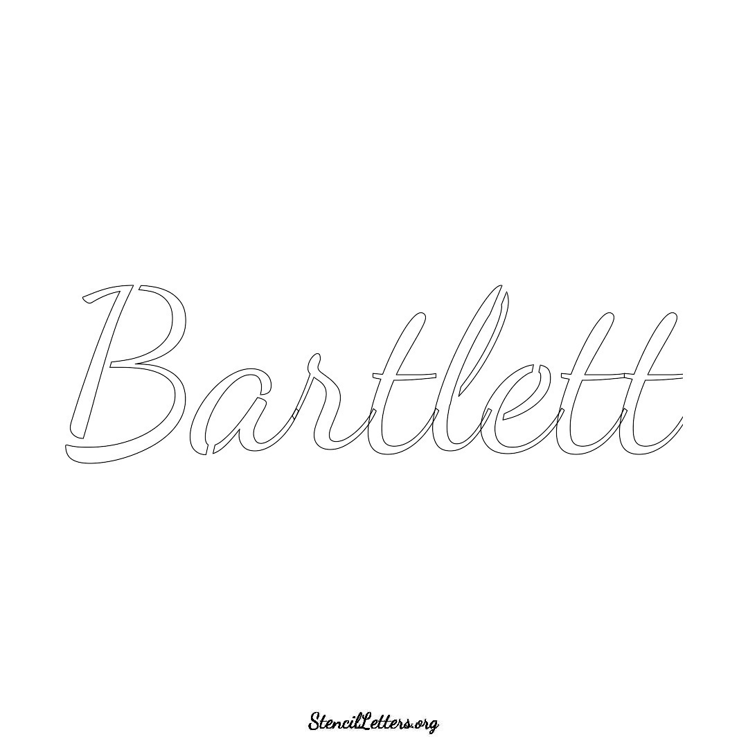 Bartlett name stencil in Cursive Script Lettering