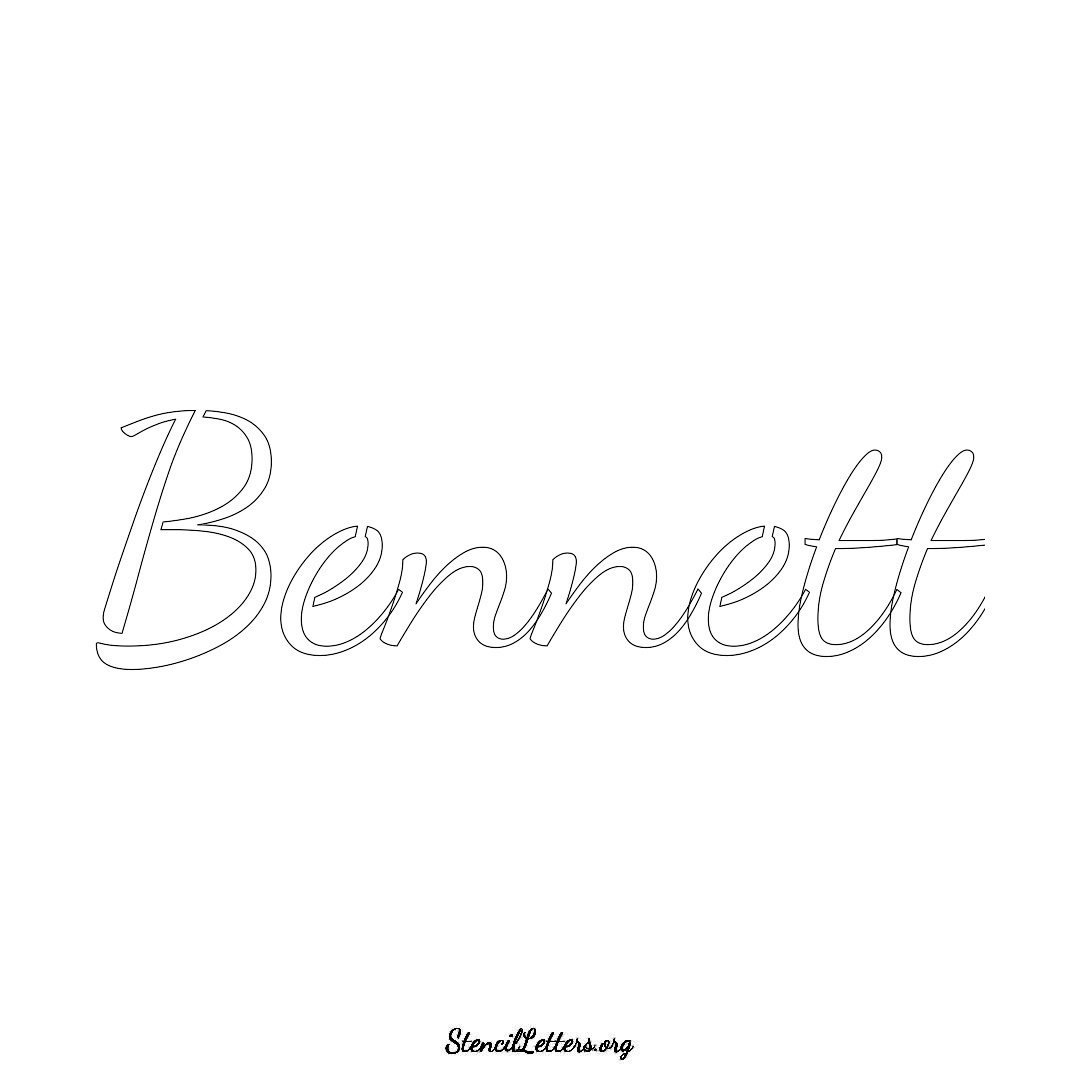 Bennett name stencil in Cursive Script Lettering