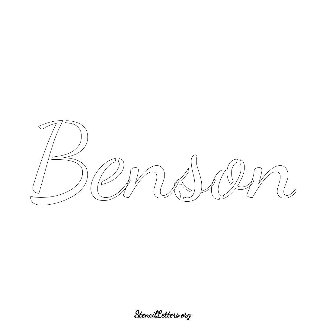 Benson name stencil in Cursive Script Lettering