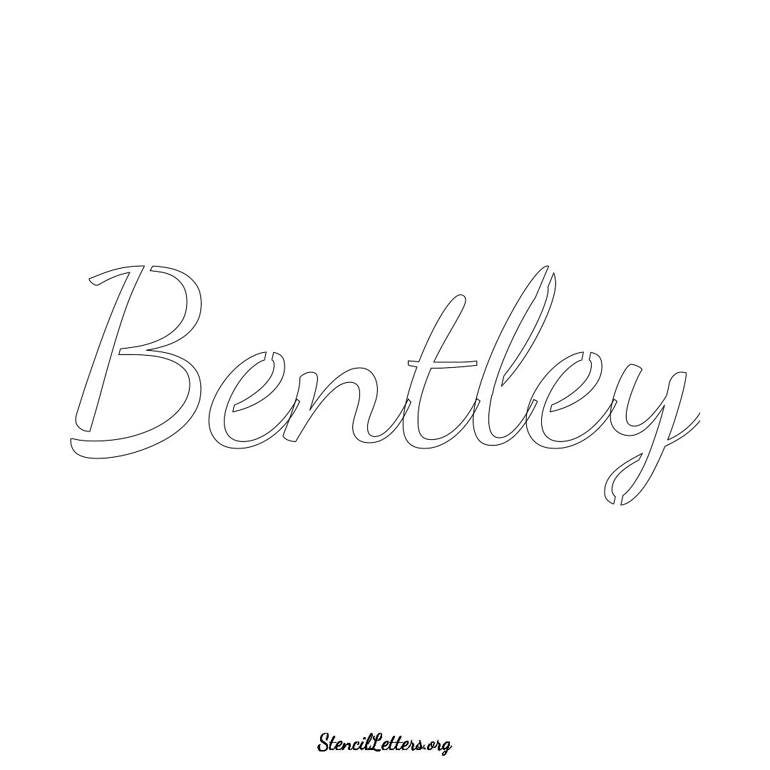 Bentley name stencil in Cursive Script Lettering