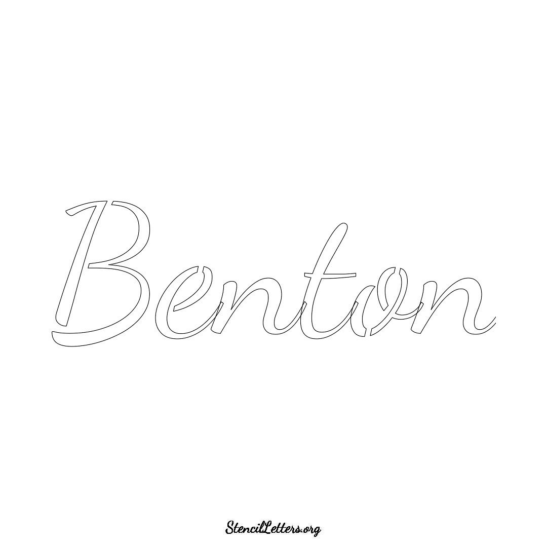 Benton name stencil in Cursive Script Lettering