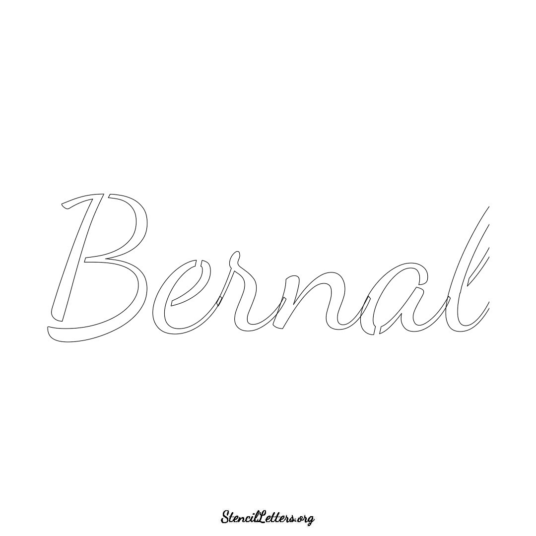 Bernal name stencil in Cursive Script Lettering