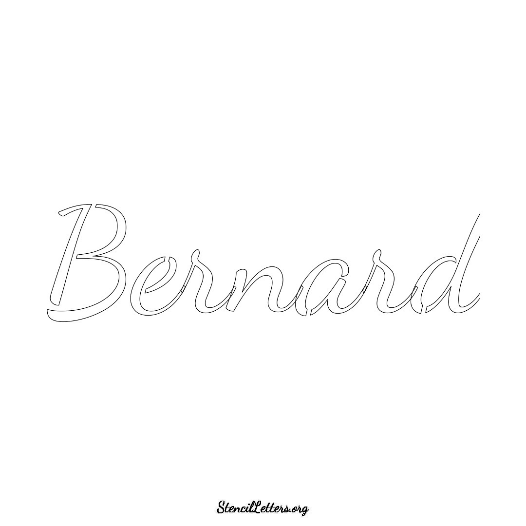 Bernard name stencil in Cursive Script Lettering