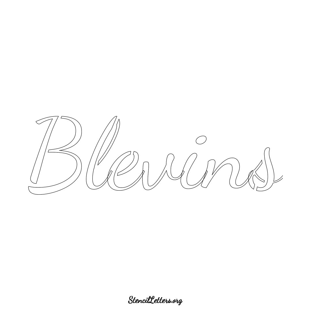 Blevins Free Printable Family Name Stencils with 6 Unique Typography ...