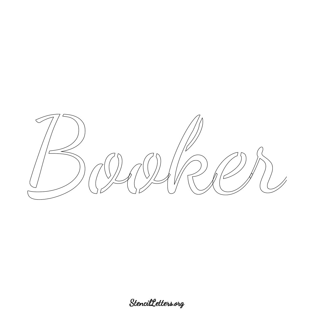 Booker name stencil in Cursive Script Lettering