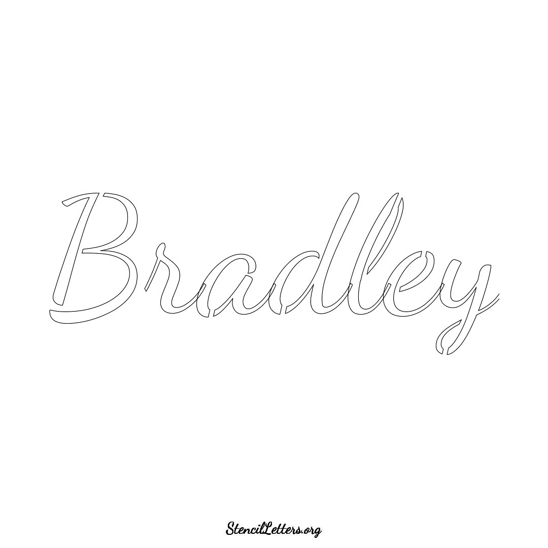 Bradley name stencil in Cursive Script Lettering