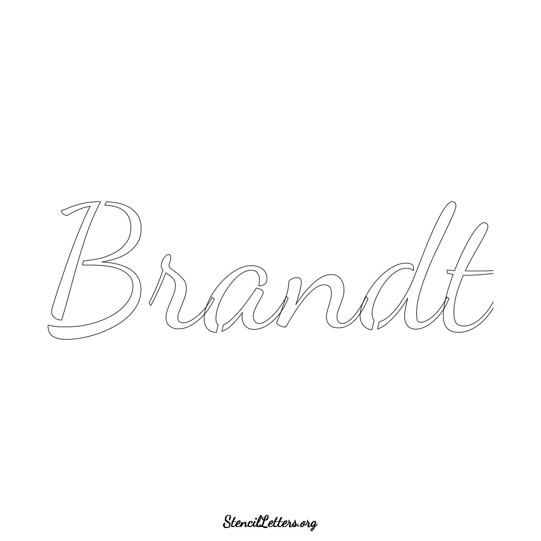 Brandt name stencil in Cursive Script Lettering