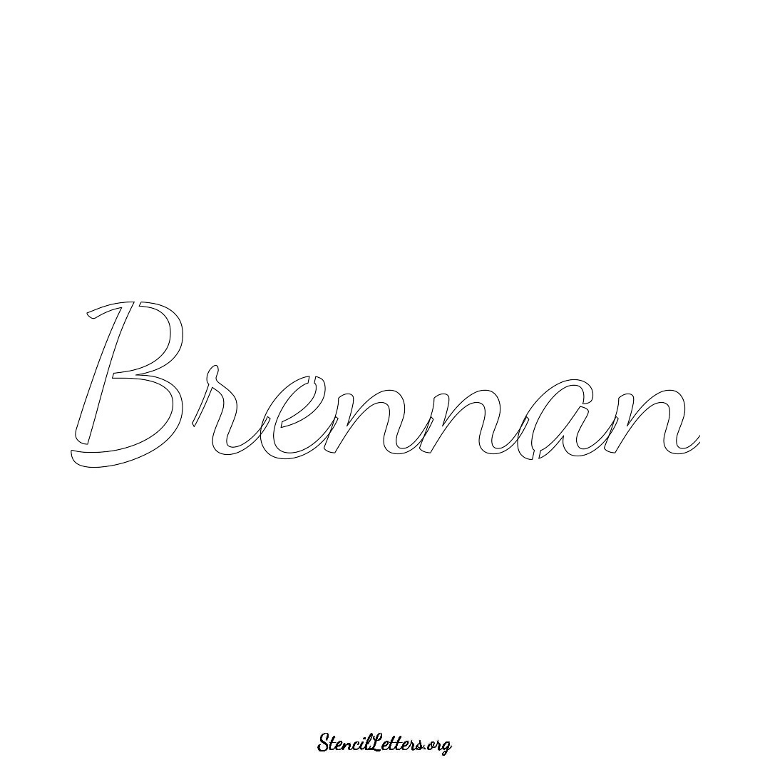 Brennan name stencil in Cursive Script Lettering