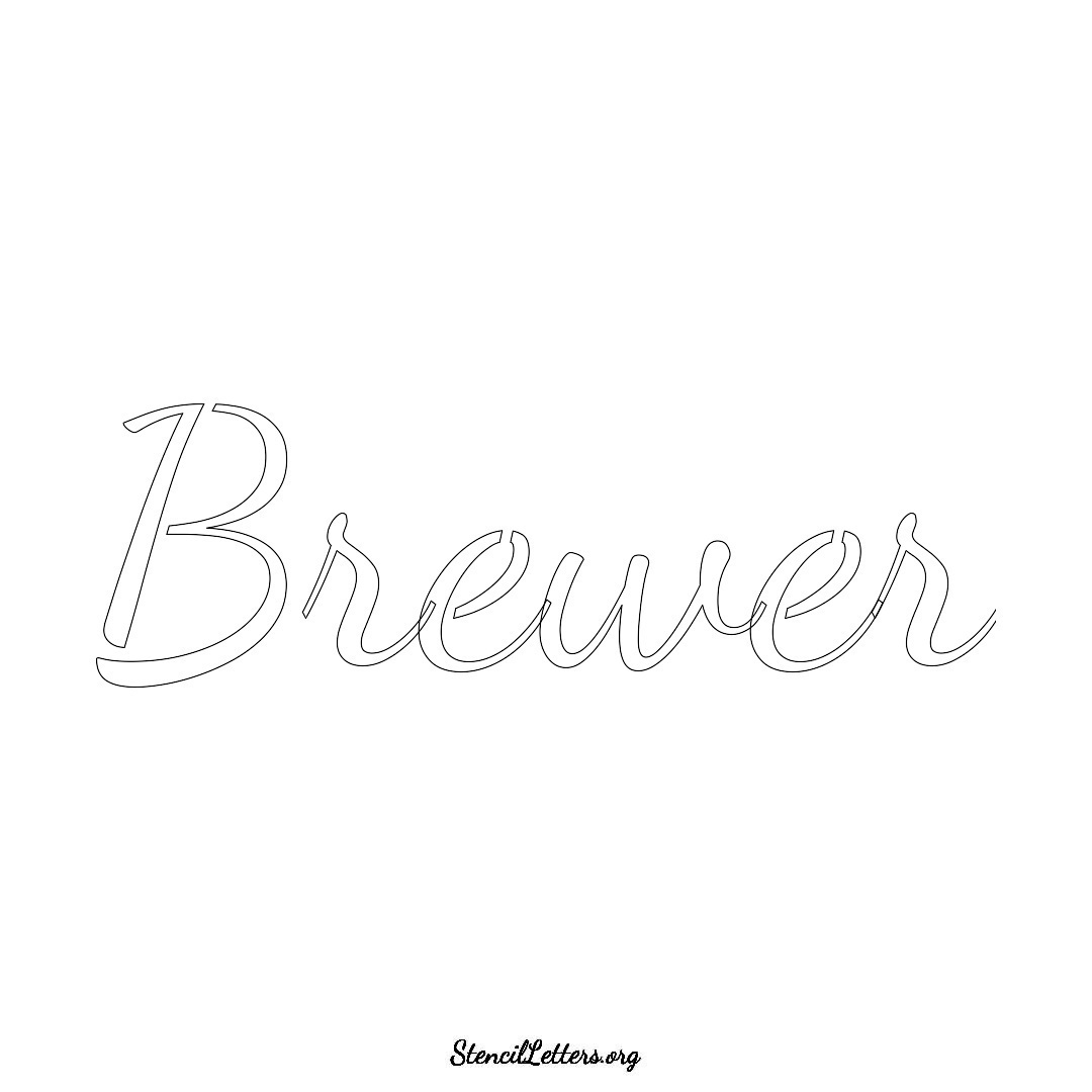 Brewer name stencil in Cursive Script Lettering