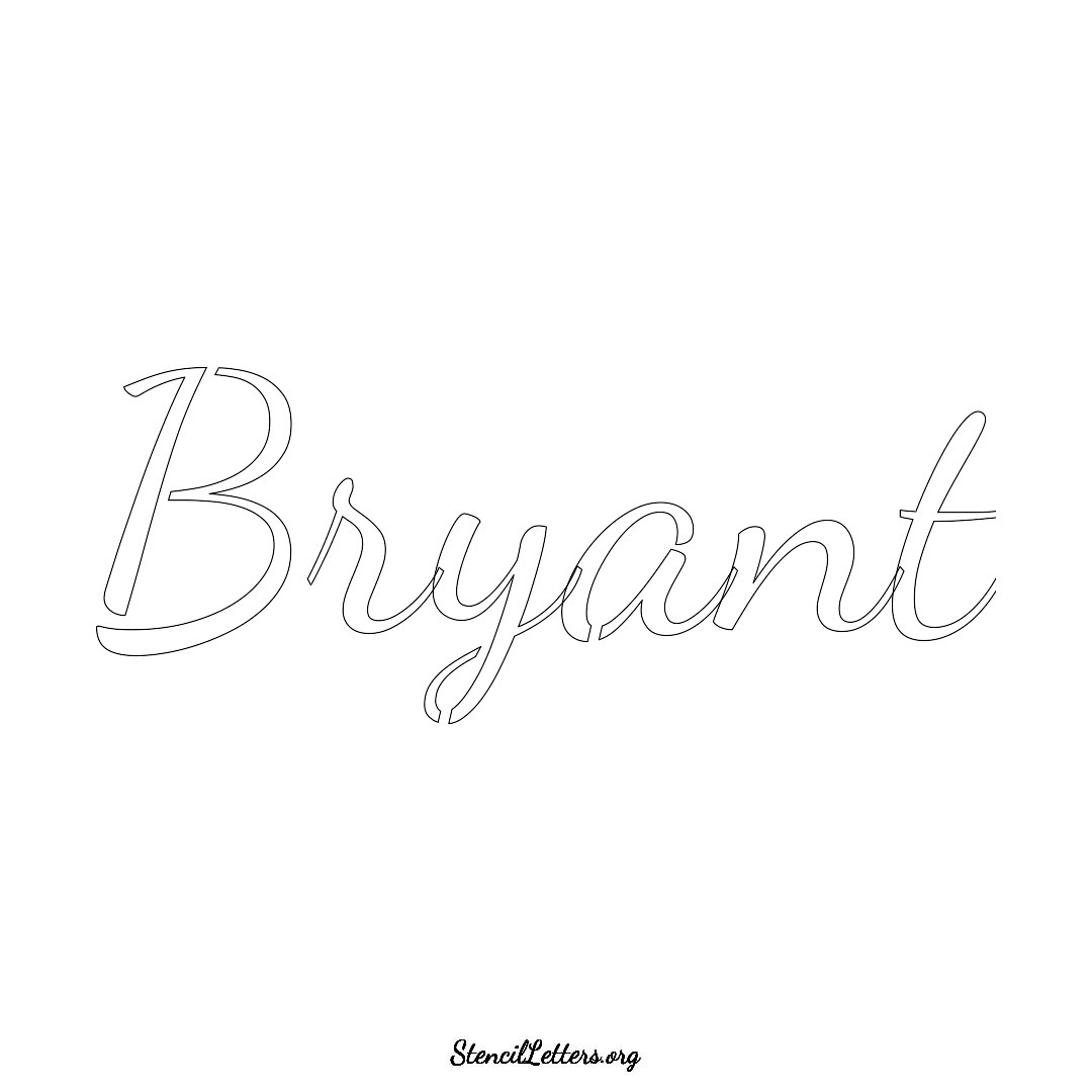 Bryant name stencil in Cursive Script Lettering