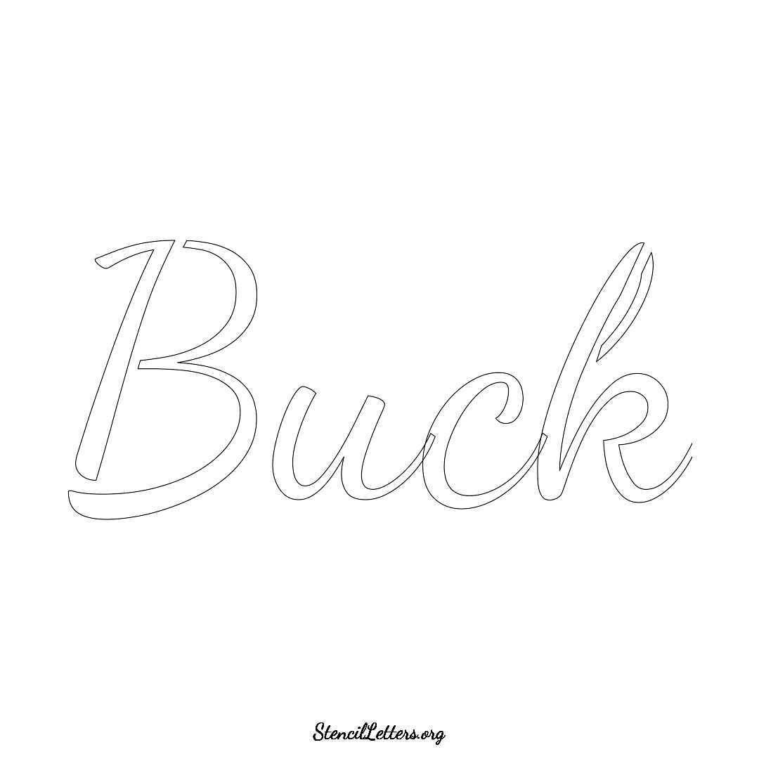 Buck name stencil in Cursive Script Lettering