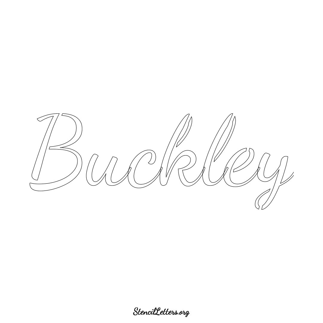 Buckley name stencil in Cursive Script Lettering