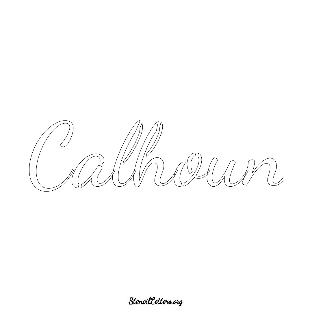 Calhoun name stencil in Cursive Script Lettering