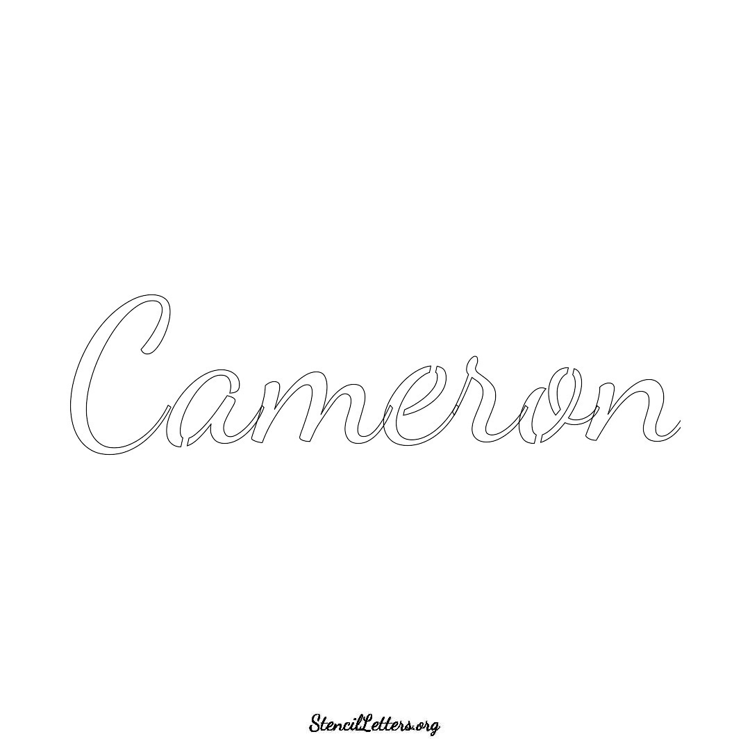 Cameron name stencil in Cursive Script Lettering