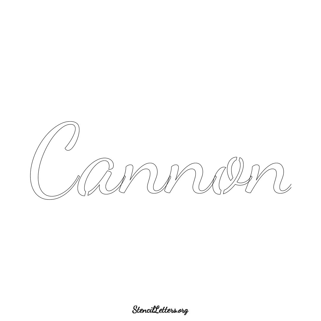 Cannon name stencil in Cursive Script Lettering