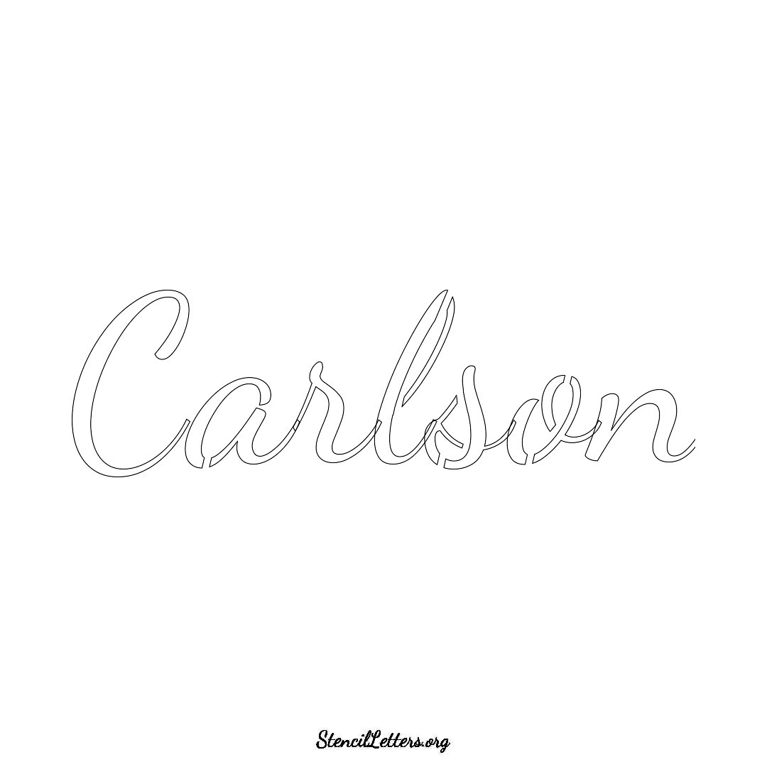 Carlson name stencil in Cursive Script Lettering